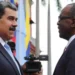 Venezuelan President Nicolás Maduro meets with Saint Lucia’s Prime Minister Philip J. Pierre during Maduro’s visit, amid rising tensions and a $25M US reward for Maduro arrest