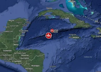 Map showing the epicenter of the 7.6-magnitude Cayman Islands earthquake in the Caribbean Sea.