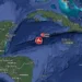 Map showing the epicenter of the 7.6-magnitude Cayman Islands earthquake in the Caribbean Sea.