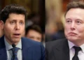 Sam Altman and Elon Musk side by side, reflecting tension over the Elon Musk OpenAI takeover bid and OpenAI’s governance battle.
