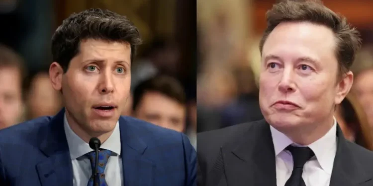 Sam Altman and Elon Musk side by side, reflecting tension over the Elon Musk OpenAI takeover bid and OpenAI’s governance battle.