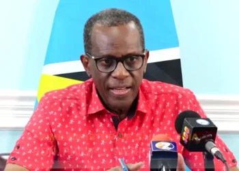 St Lucia Prime Minister Philip J. Pierre speaks during an interview, addressing national issues as 202 St Lucians face deportation under Trump's immigration policies.