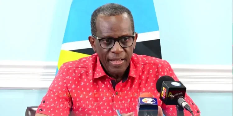 St Lucia Prime Minister Philip J. Pierre speaks during an interview, addressing national issues as 202 St Lucians face deportation under Trump's immigration policies.