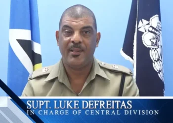 Superintendent Luke Defreitas of the Central Division addresses the public as RSLPF recovers stolen M16 rifle after an intense investigation.