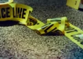 Yellow crime scene tape symbolizing the Choiseul machete attack that injured 4, including a 5-year-old.
