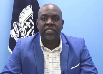 Inspector Shervon Matthieu of the Royal Saint Lucia Police Force delivers a briefing on the operation where Vincentian Nationals Arrested in St Lucia for suspected drug smuggling.