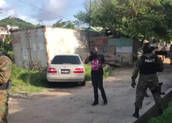 RSLPF Massive Drug Bust in Castries as armed officers secure the area