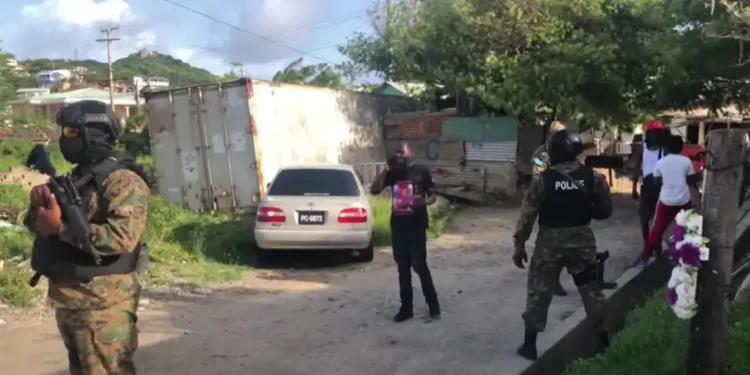 RSLPF Massive Drug Bust in Castries as armed officers secure the area