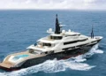 Luxury yacht Alfa Nero at sea, central to the Alfa Nero yacht sale scandal involving Antigua’s Prime Minister.