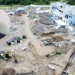 Aerial view of the ECCB Governor 22M mansion under construction, showing heavy machinery and luxury design amid financial controversy.