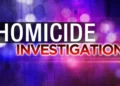Graphic image showing homicide investigation alert related to Ken Joseph Ismael murder suspect still at large in Choiseul, Saint Lucia