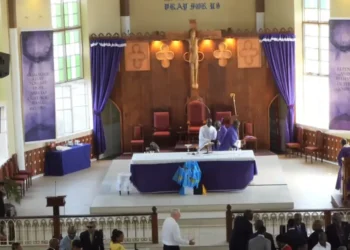 Prime Minister Philip J. Pierre refuses Chastanet handshake in a shocking church snub at St. Joseph the Worker Church in Gros Islet, as Chastanet extends his hand during the service.