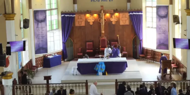 Prime Minister Philip J. Pierre refuses Chastanet handshake in a shocking church snub at St. Joseph the Worker Church in Gros Islet, as Chastanet extends his hand during the service.