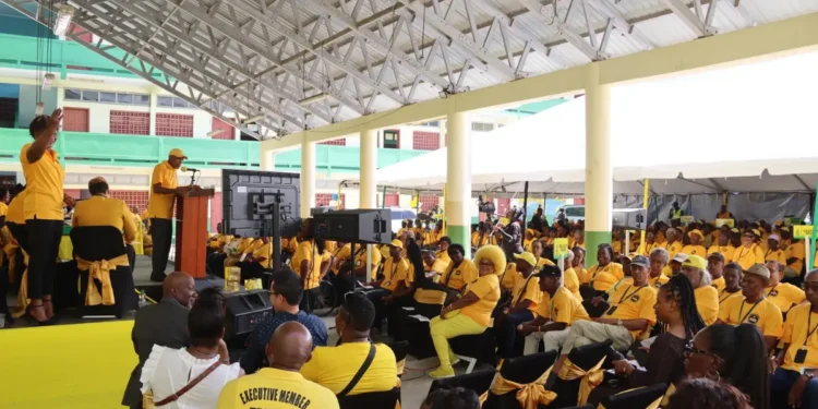 Chairman Prudent addresses a packed audience as the UWP Hosts Successful 43rd Convention in St Lucia, emphasizing party unity and leadership renewal.