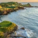 Aerial view of Point Hardy Golf Club’s dramatic cliffside green at Cabot St Lucia, ranked among Golfweek’s Top 5 international courses.
