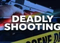 Deadly shooting graphic with crime tape, used for Cap Estate shooting death of Brad Francis.