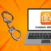 Handcuffs and laptop with Creators Alliance logo, symbolizing the Creators Alliance kingpin arrested in Grenada digital fraud case