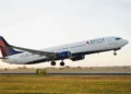 Delta Boeing 737-900 aircraft taking off from Atlanta as Delta flights to Grenada and St Vincent resume for the 2025 winter schedule.