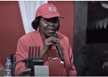 Emma Hippolyte speaks at SLP event amid controversy over boat left in Soufriere cemetery