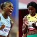 Julien Alfred defeats Shericka Jackson in a headline matchup previewed with past images of both athletes ahead of the 2025 Miramar 300m.