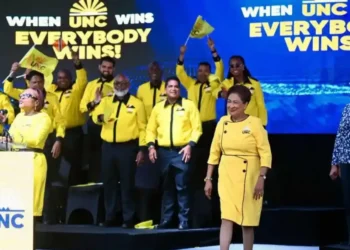 UNC election victory in Trinidad and Tobago 2025 celebrated during campaign event