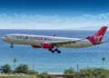 Virgin Atlantic aircraft landing in Saint Lucia before route suspension as Virgin to drop St Lucia flights in October 2025