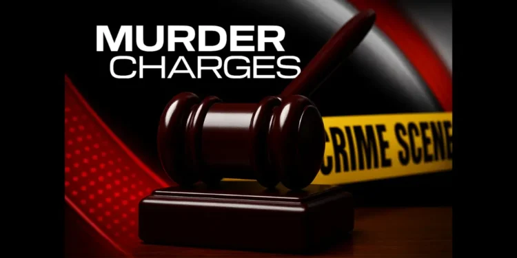 Gavel with crime scene tape in background, symbolizing Loic Augustin charged with murder in Marigot homicide case