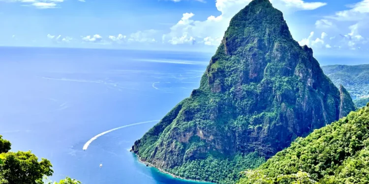 Best towns and resorts in St Lucia – view of Petit Piton from Soufriere