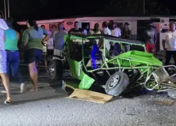 Fatal accident in Choiseul shows wrecked buggy after SUV collision: (Photo Credit St Lucia News Now)