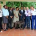 St Lucia Police Dog Tyson poisoned during service, pictured with RSLPF and French officials