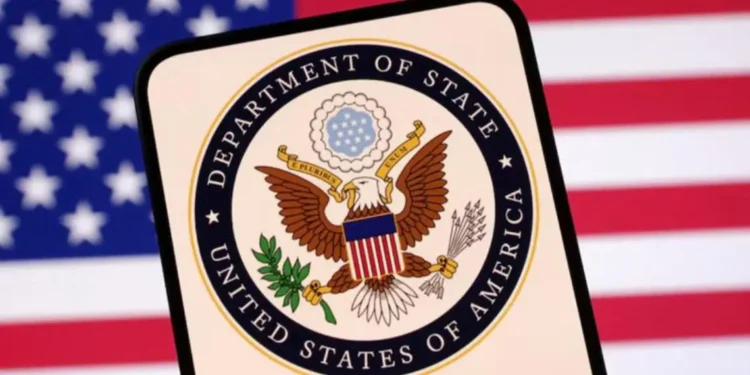 Trump travel ban 2025 with U.S. State Department seal and American flag