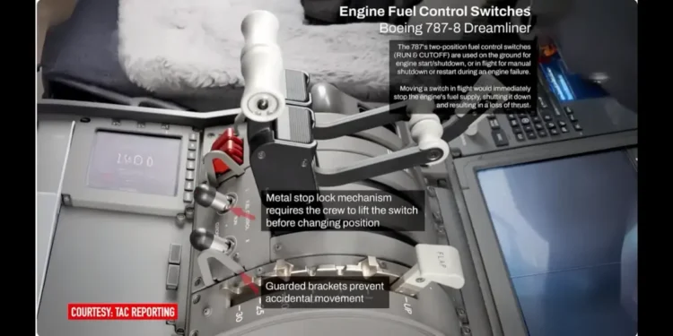 Fuel control switch involved in Air India crash report findings on Boeing 787-8 Dreamliner