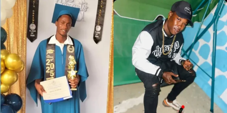 Gun violence claims two more lives in St Lucia: image shows Jhanick Jn Phillip in graduation gown and the 21-year-old victim from Dennery.