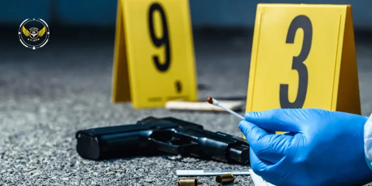 Crime scene markers and weapon after hotel worker shot in Morne Du Don