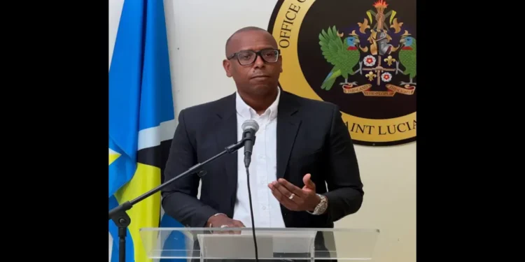 Tommy Descartes presents his analysis on the St Lucia fuel pricing policy during a UWP press briefing