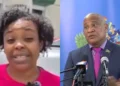 Assault on female journalist Eldrise Charles pictured with St Lucia Minister Ernest Hilaire during controversy