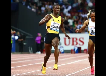“Julien Alfred Diamond League victory in Zurich as the St Lucian Olympic champion powers to win the women’s 100m in 10.76 seconds.