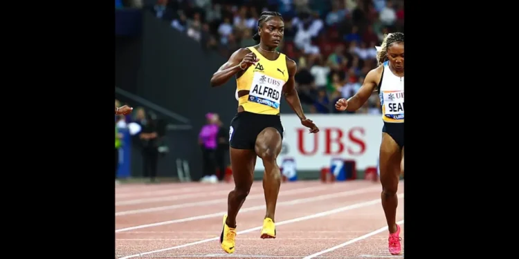 “Julien Alfred Diamond League victory in Zurich as the St Lucian Olympic champion powers to win the women’s 100m in 10.76 seconds.