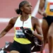 Melissa Jefferson-Wooden Diamond League 100m win in Brussels 2025 crossing finish line