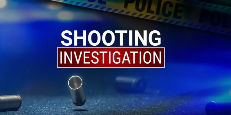 Police tape and bullet casings at crime scene depicting New Village drive-by shooting investigation in Castries, St Lucia.