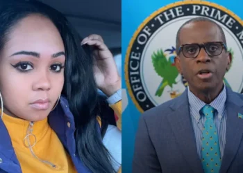 Singer Mon Cheri and Prime Minister Philip J. Pierre as commentary slams SLP government over crime and healthcare.