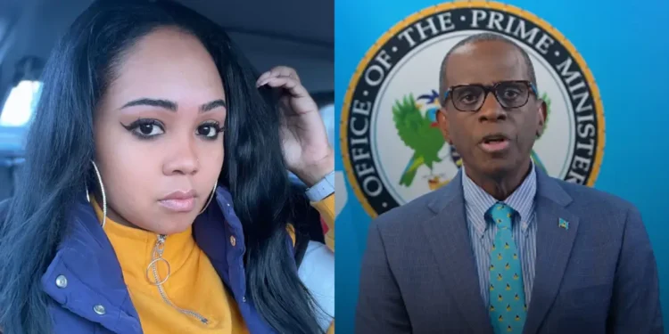 Singer Mon Cheri and Prime Minister Philip J. Pierre as commentary slams SLP government over crime and healthcare.