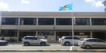 Front view of the General Post Office in Castries, St Lucia, linked to St Lucia Post Office drug bust case