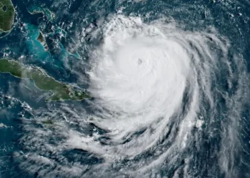 St Lucia Weather Report shows Hurricane Erin, a powerful Category 4 storm in the Caribbean, moving northwest away from the region.