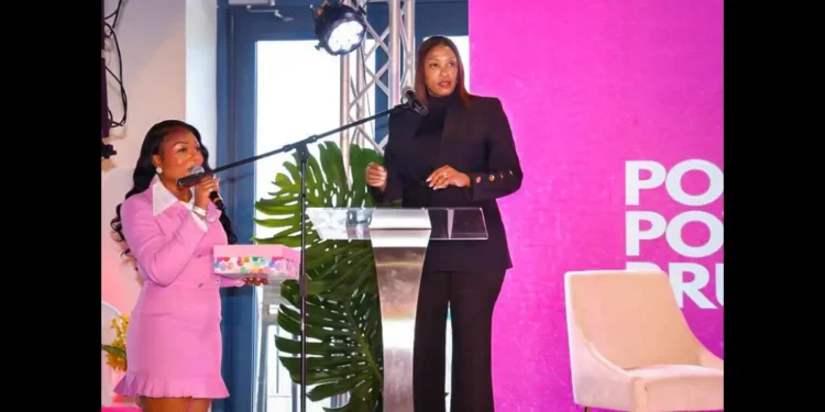 Teri Helenese in black inspires unity at Caribbean POSH Weekend keynote on women’s empowerment