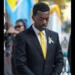 UWP candidate Rosh Clarke attends a funeral service in Castries, St Lucia