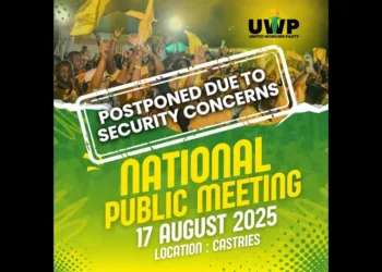 UWP postpones national public meeting in Castries due to security concerns as St Lucia crime crisis deepens.