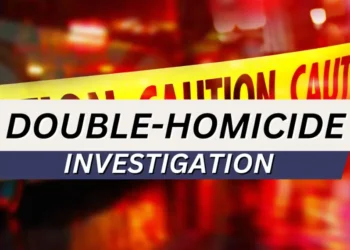 Stock image of police caution tape and emergency lights, used for a report on the double homicide in La Tourney.