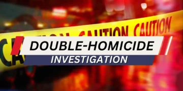 Stock image of police caution tape and emergency lights, used for a report on the double homicide in La Tourney.