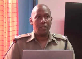 Superintendent of Police Troy Lamontagne delivers report as RSLPF reports 16% crime drop in St Lucia.